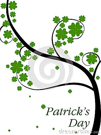 A beautiful clover tree on white background. Vector Illustration