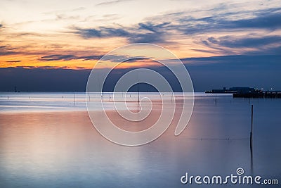 Beautiful coast sea tranquil at twilight Stock Photo