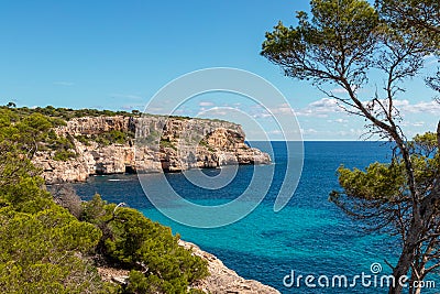 The beautiful coast shore of the island Mallorca in spain Stock Photo