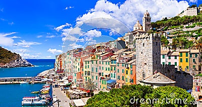 Beautiful coastal town Portovenere,Cinque Terre,Italy Editorial Stock Photo