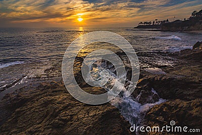 Diver`s Cove Sunset Stock Photo