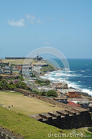 Beautiful coastline of Old San Juan, Puerto Rico Editorial Stock Photo