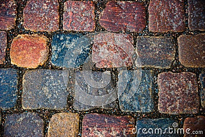 beautiful cobblestone lane Stock Photo