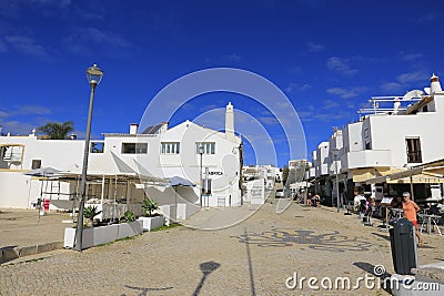 Beautiful cobblestone Promenade at Praia da Luz, Algarve Editorial Stock Photo