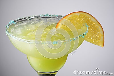 A beautiful cocktail with ice decorated with a slice of lemon Stock Photo