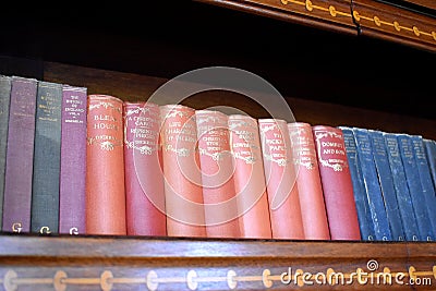 Beautiful Collection of Antique Books Editorial Stock Photo