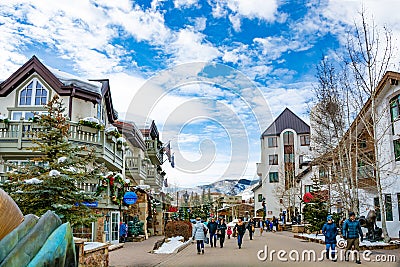 Beautiful Colorado mountain town in winter. Editorial Stock Photo