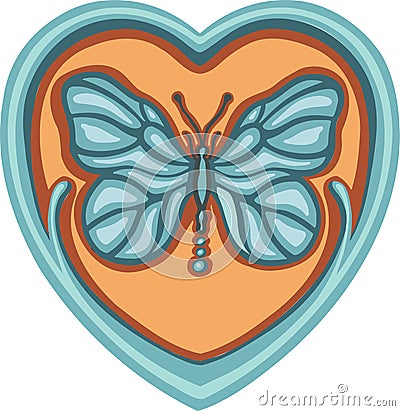 Beautiful colored ethnic love butterflies are hand drawn Vector Illustration