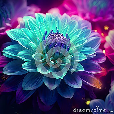 beautiful colored flower close up offers an exquisite view of the floral world. Stock Photo