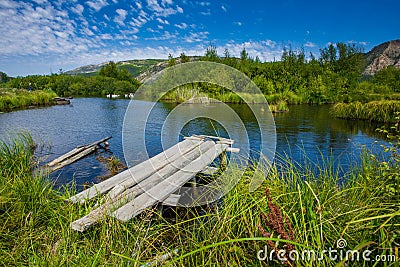 Beautiful colored landscape tourism hobby. Stock Photo