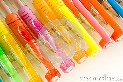 Beautiful colored pens Stock Photo