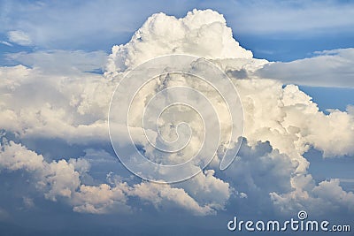 Beautiful colorful aerial photo of clouds in the blue sky Stock Photo