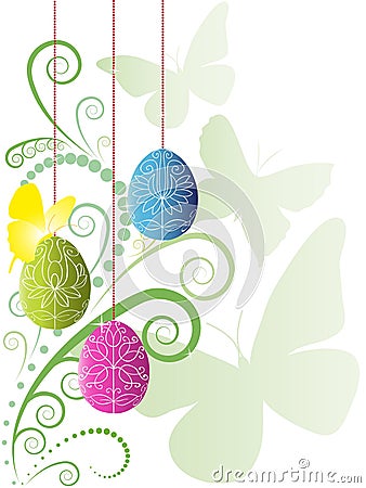 Beautiful colorful easter background Vector Illustration