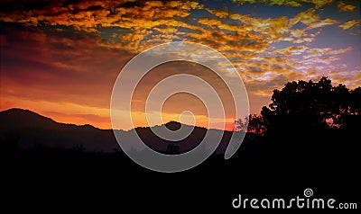 A beautiful colorful epic sunrise Stock Photo