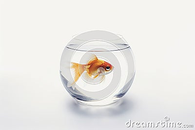 A beautiful and colorful goldfish swimming in a tank Stock Photo