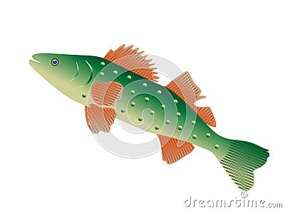 Beautiful colorful green fish Stock Photo