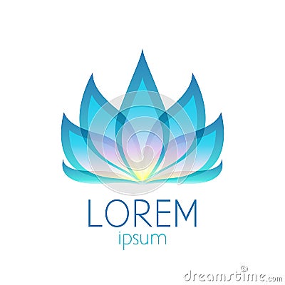 Beautiful colorful lotus flower logo sign Vector Illustration