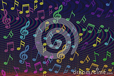 Beautiful colorful Music notes background Stock Photo