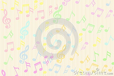 Beautiful colorful Music notes background Stock Photo