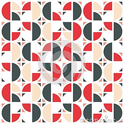 Beautiful of Colorful Semi Circle and Quarter Circle, Repeated, Abstract, Illustrator Pattern Wallpaper Stock Photo
