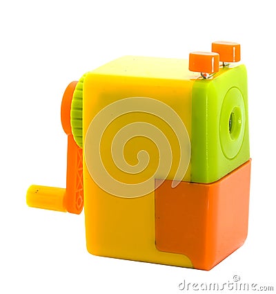 Beautiful colorful sharpener machine pencli sharp Stock Photo