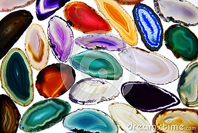 Colorful stones, agate slices Stock Photo