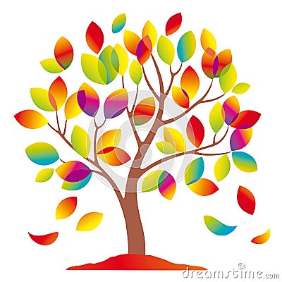 Beautiful colorful tree. Vector Illustration