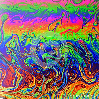 Vivid, colorful, fluid psychedelic abstract Stock Photo