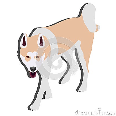 Beautiful colorfull dog Cartoon Illustration