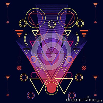 Beautiful colour gradation illustration background. on the basis of sacred geometry Vector Illustration