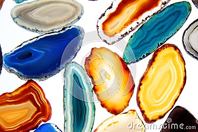 Colourful mosaic of colorful stones agate Stock Photo