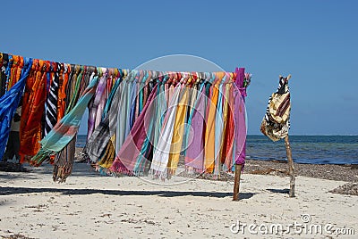 Beautiful colourful scarfes Stock Photo