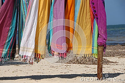 Beautiful colourful scarfes Stock Photo