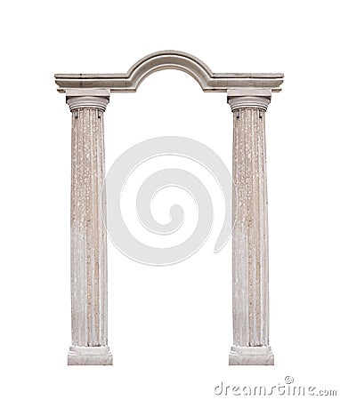 Beautiful columns in classical style isolated on white background Stock Photo