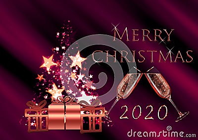 Merry christmas background. Beautiful congratulation card Cartoon Illustration