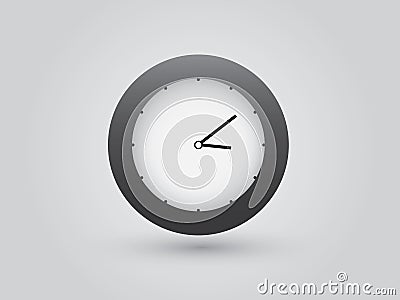 A beautiful cool black and round white wall clock for home decoration Vector Illustration