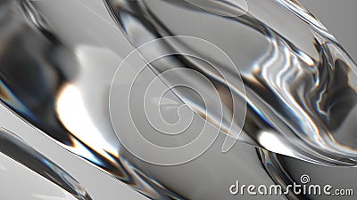 Beautiful cool refraction and reflection of colorless organic glass Elegant and modern 3D Rendering abstract background Cartoon Illustration