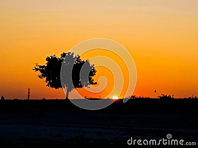 Beautiful coolest sunset Stock Photo