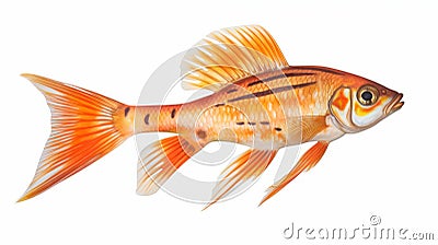 Beautiful Copper Orange Fish On White Background Stock Photo