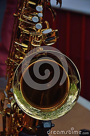 Beautiful copper saxophone Stock Photo