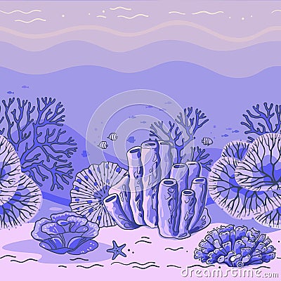 Beautiful coral card for print Cartoon Illustration