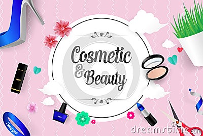 Beautiful Cosmetic and Beauty Vector Background Illustration Vector Illustration