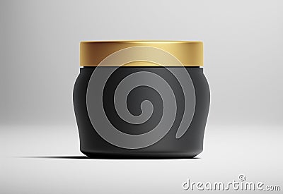 Beautiful cosmetic packaging jar container with golden cap isolated 3d illustration Stock Photo