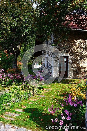 Beautiful country stone house Stock Photo