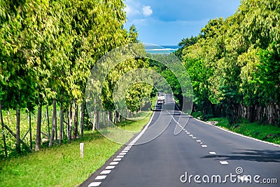 Beautiful countryisde of Mauritius. Tropical island campaign Stock Photo