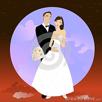 Beautiful couple Vector Illustration