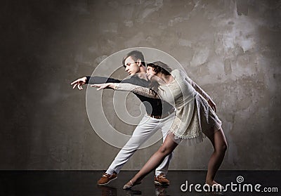 Beautiful couple in the active ballroom dance Stock Photo