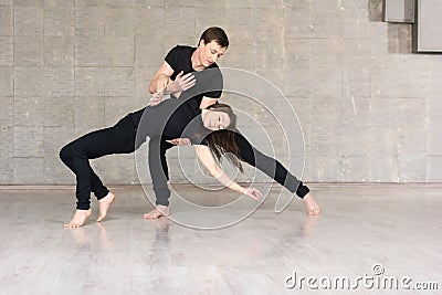 Beautiful couple dancing social dance. Stock Photo