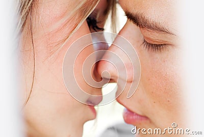 Beautiful couple kissing Stock Photo