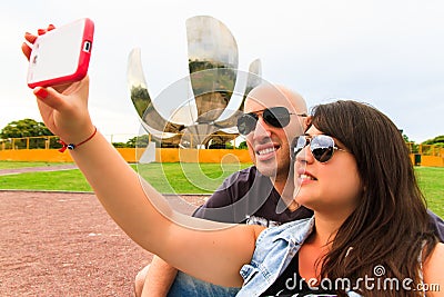 Beautiful Couple taking a selfie Stock Photo